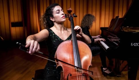 A musician playing a cello.